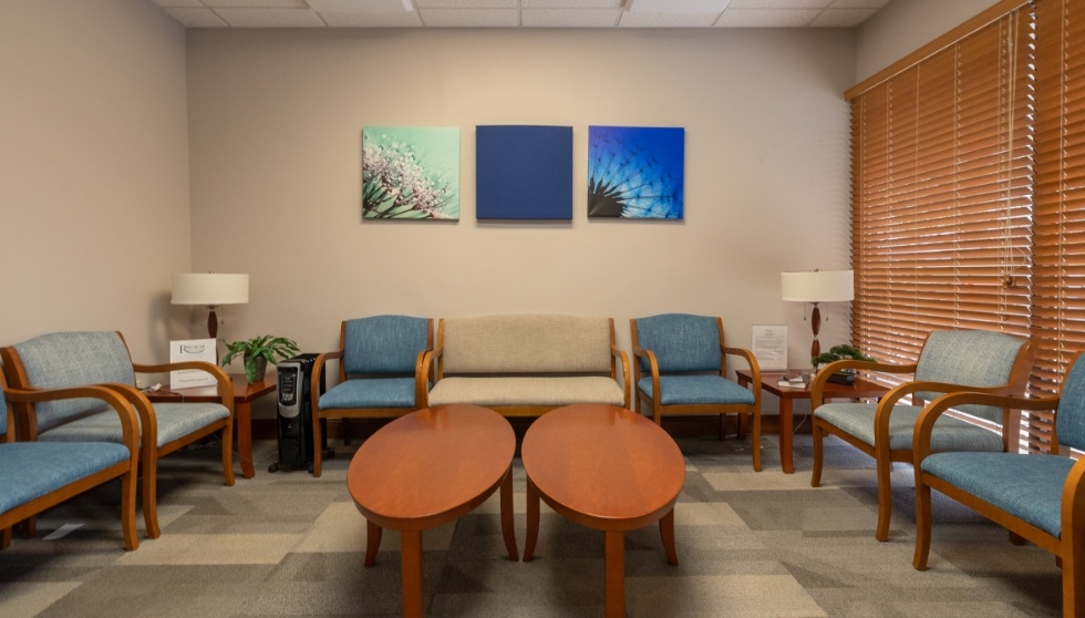 Relaxing reception area in Rausch Family Dentistry